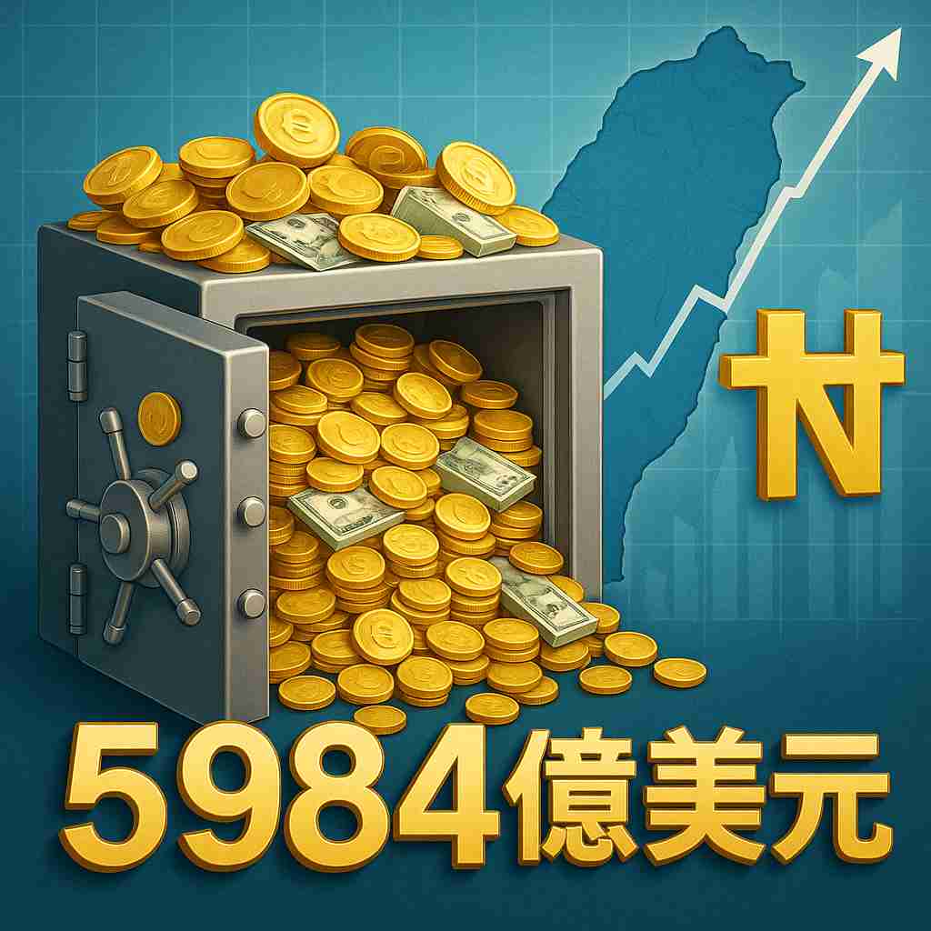 台灣外匯存底再創歷史新高，6月升至5,984億美元︱理財鴿